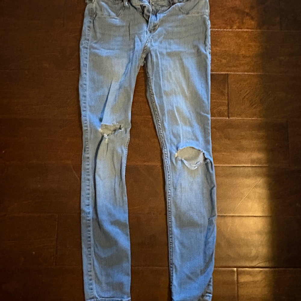 Light Blue Distressed Women Jeans